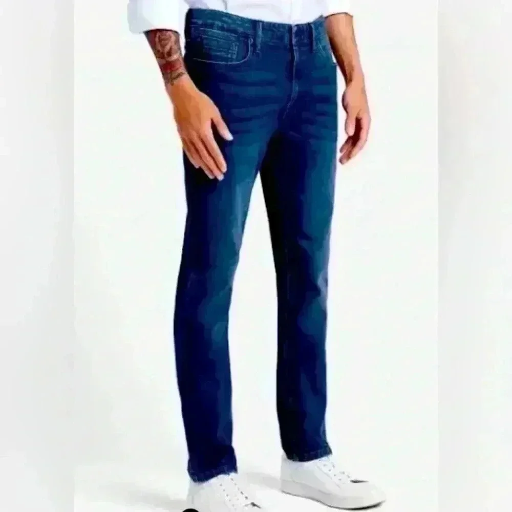 Kenneth Cole Mens Slim fit Jeans in Leroy wash (Medium Blue)